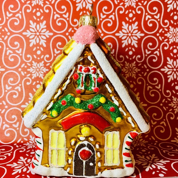 Polish Glass Gingerbread Candy House Ornament Xmas - Picture 1 of 8